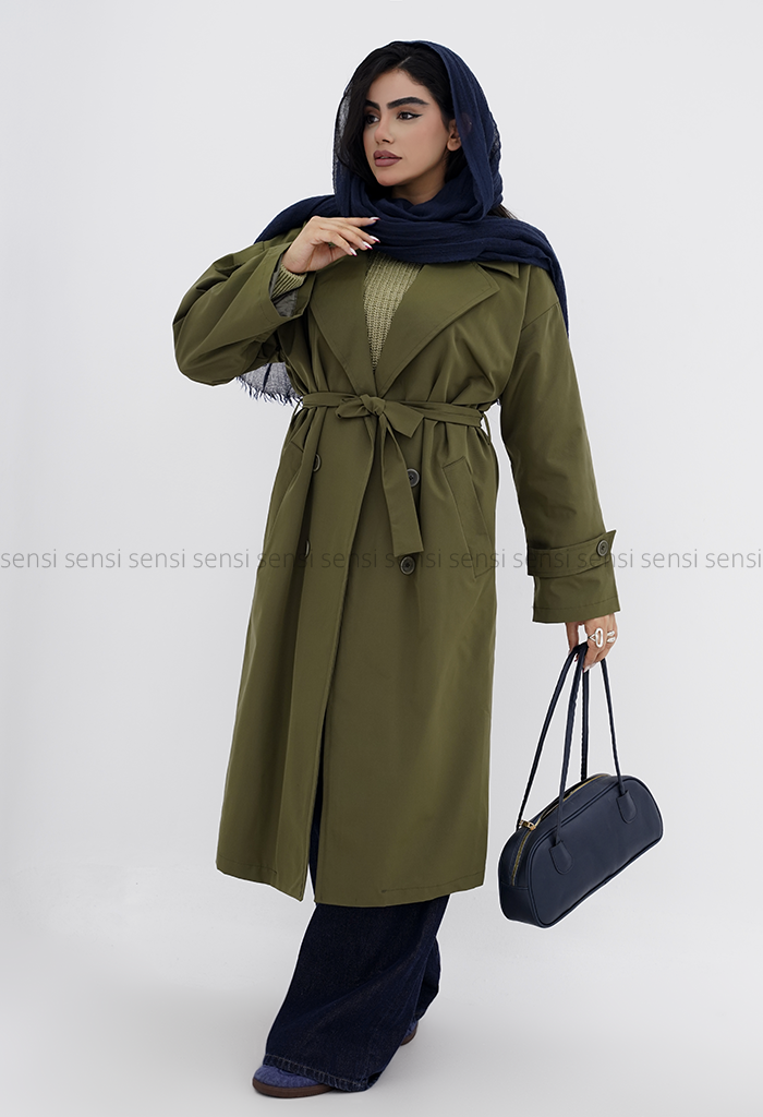 بارانی زنانه آستر دار یقه انگلیسی@ کد1006708